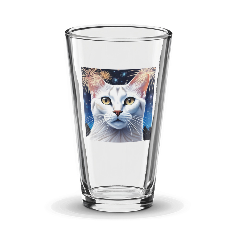 PugMug Custom White Abyssinian Cat Glass Tumbler