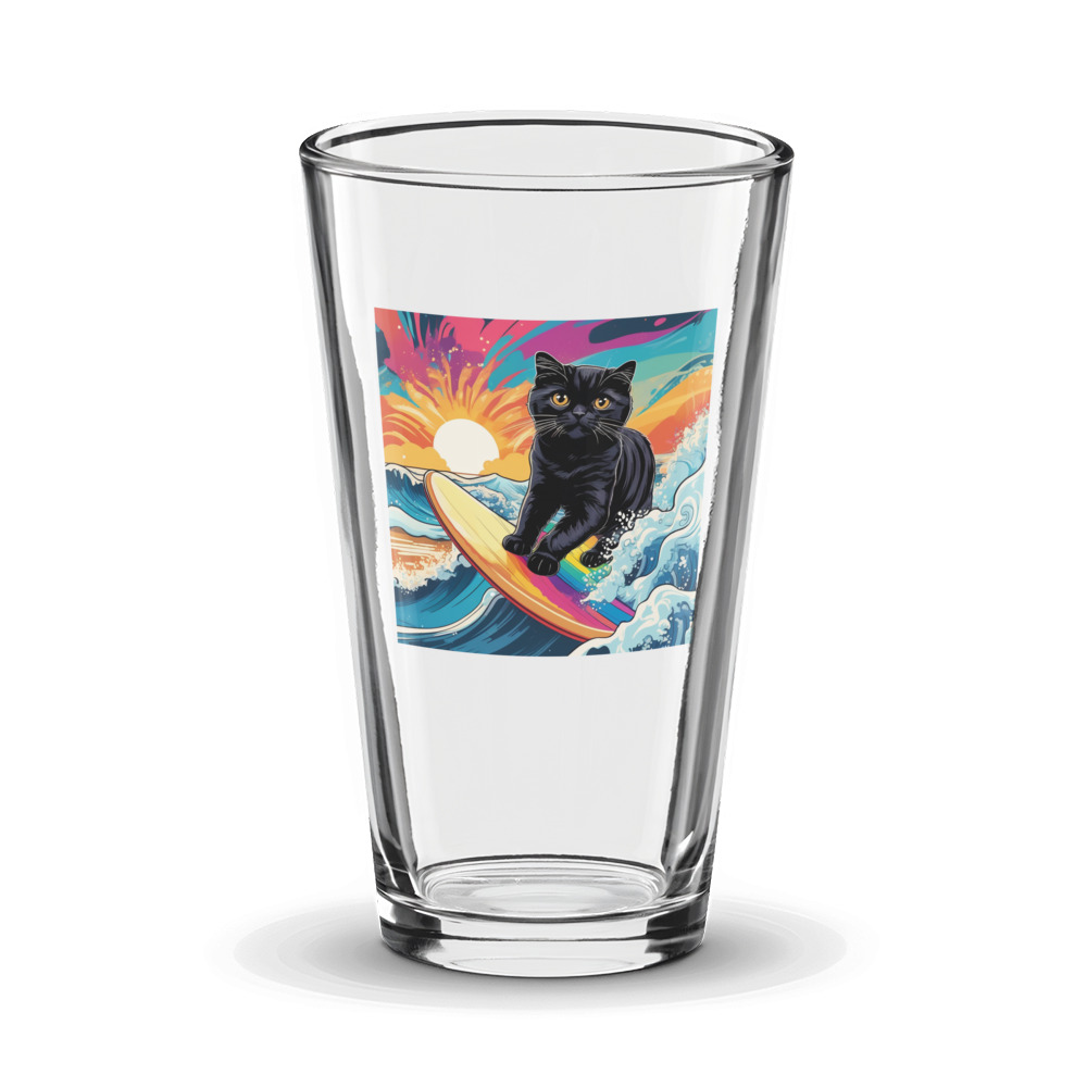 PugMug Custom Black Scottish Fold Cat Glass Tumbler