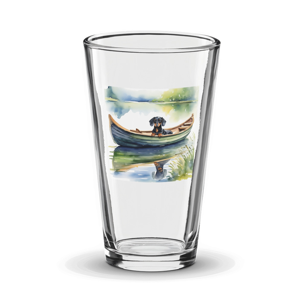 PugMug Custom Black Dachshund Glass Tumbler