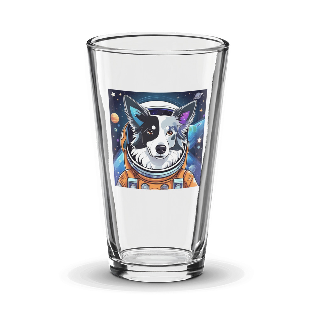 PugMug Custom Blue Merle Border Collie Glass Tumbler
