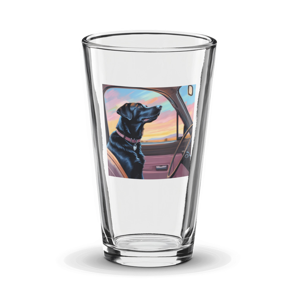 PugMug Custom Black Labrador Retriever Glass Tumbler