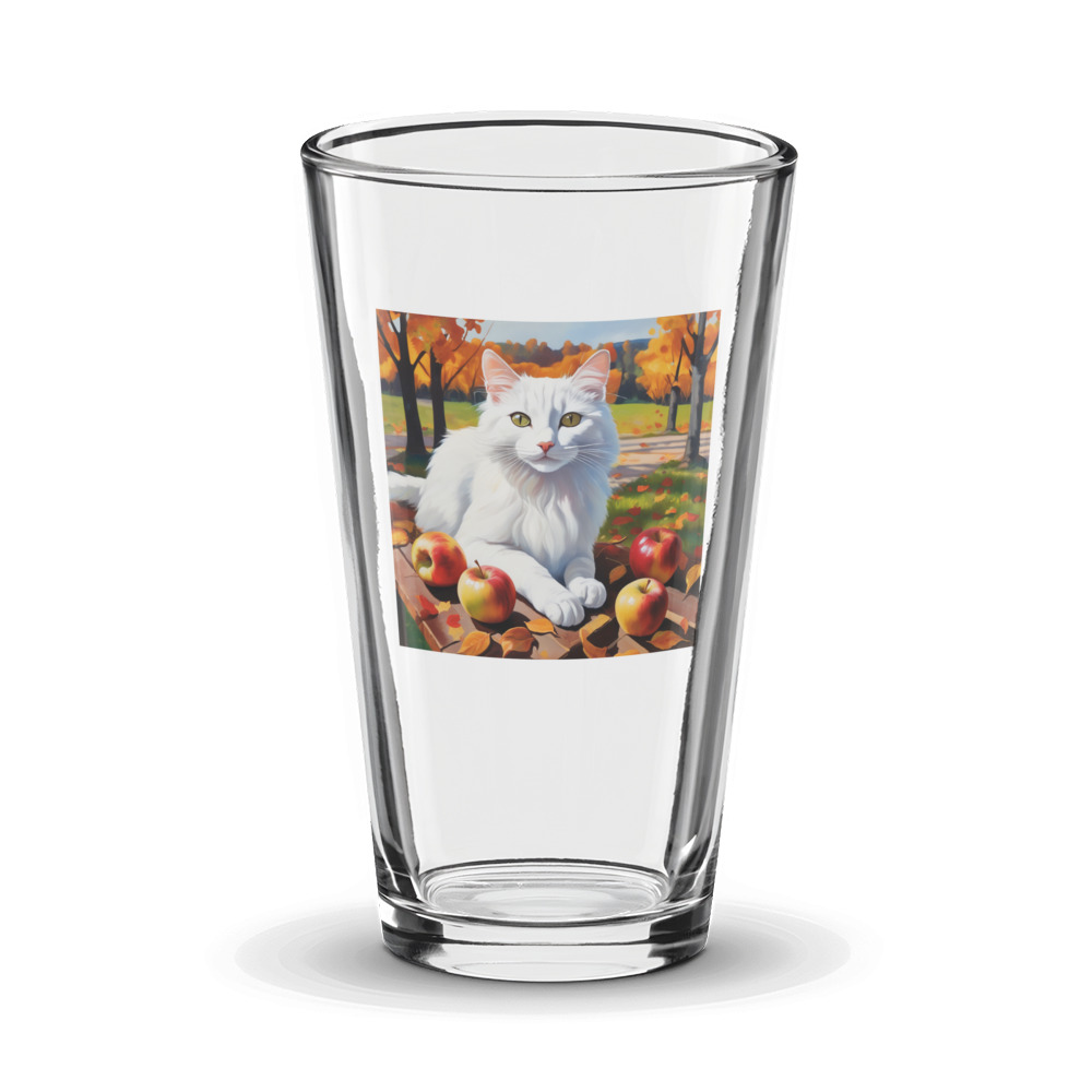 PugMug Custom White Companion Cat Glass Tumbler