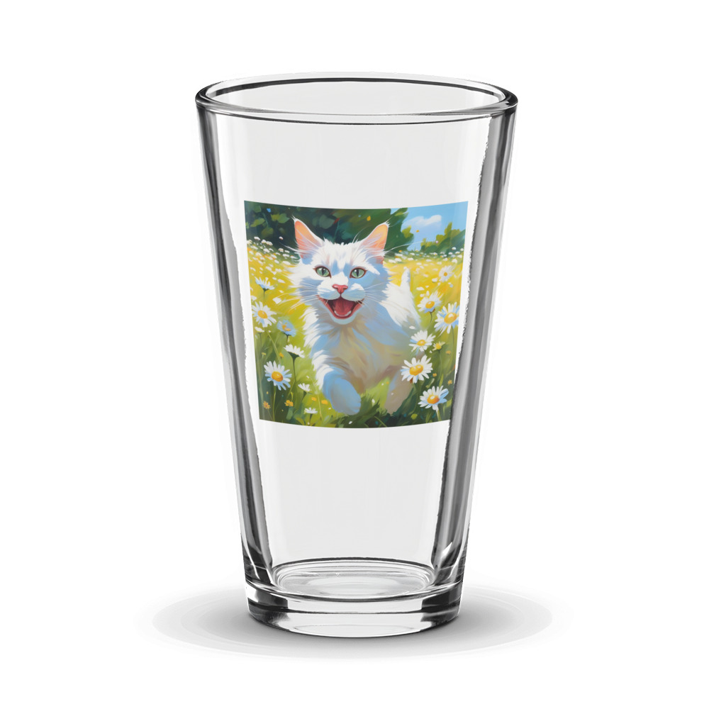 PugMug Custom White Companion Cat Glass Tumbler