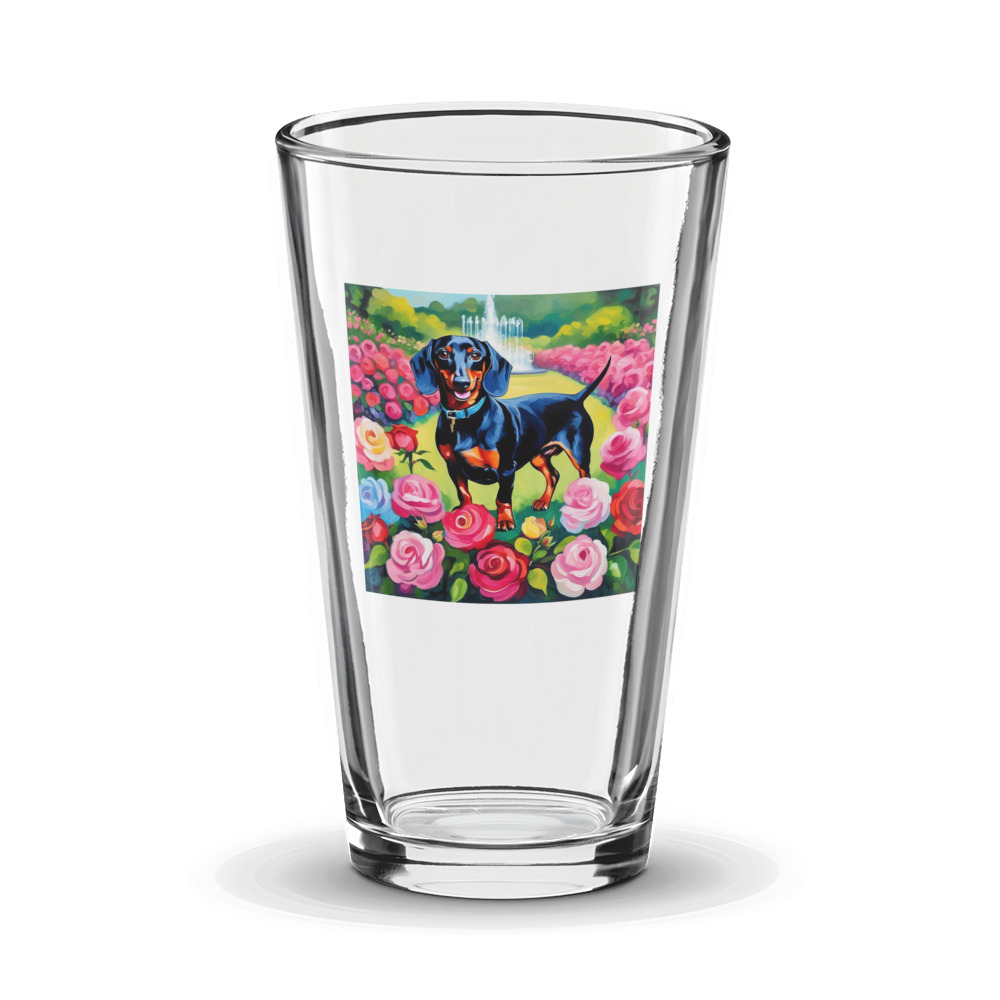 PugMug Custom Black Dachshund Glass Tumbler