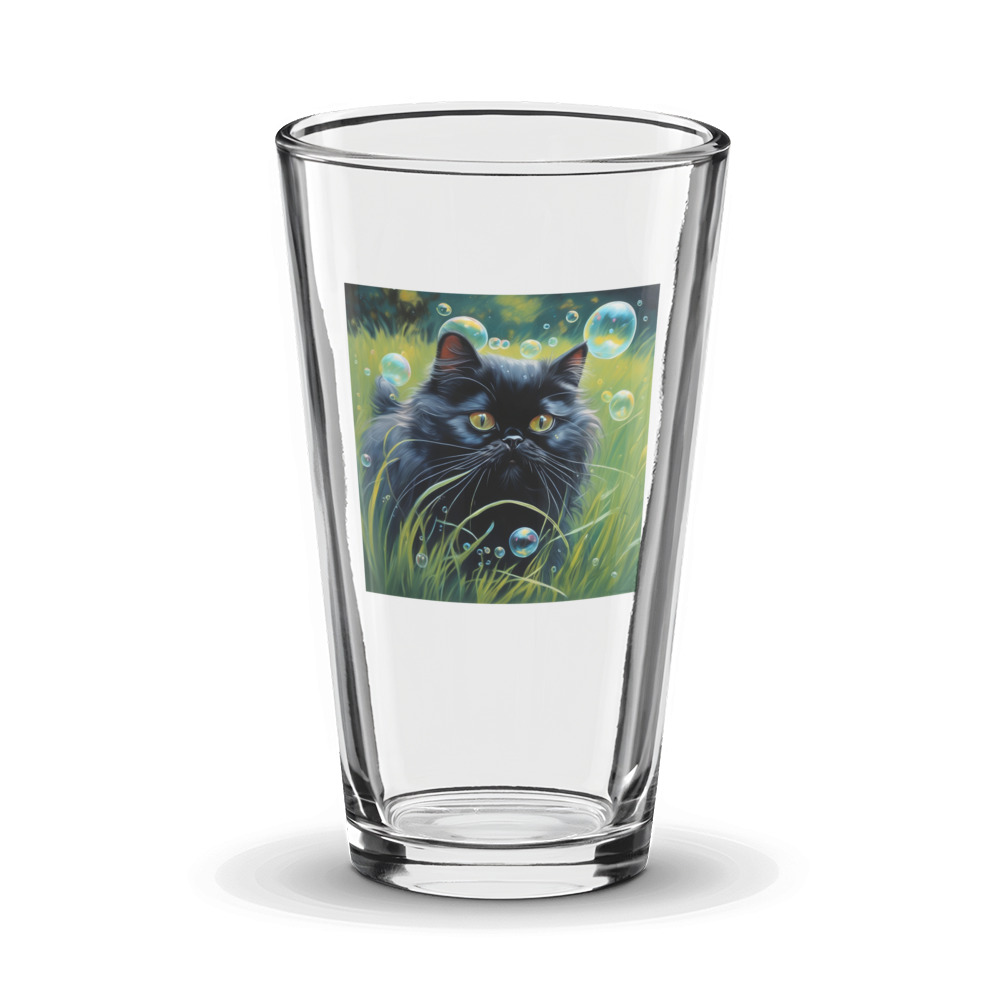 PugMug Custom Black Persian Cat Glass Tumbler