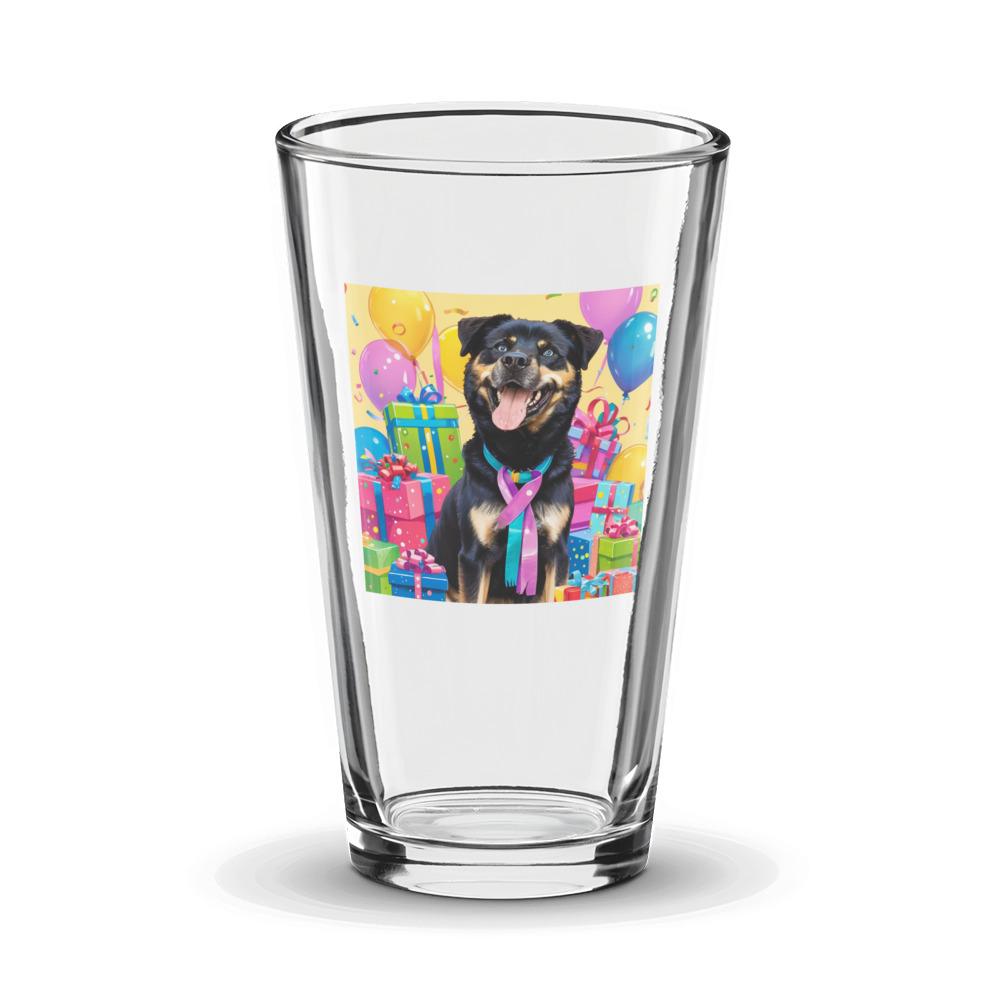 PugMug Custom Blue Glass Tumbler