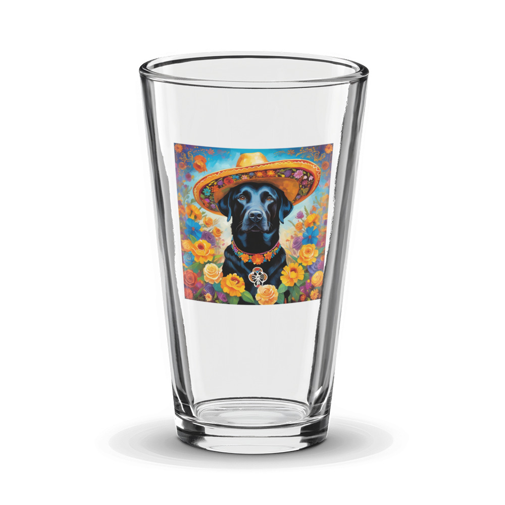 PugMug Custom Black Labrador Retriever Glass Tumbler