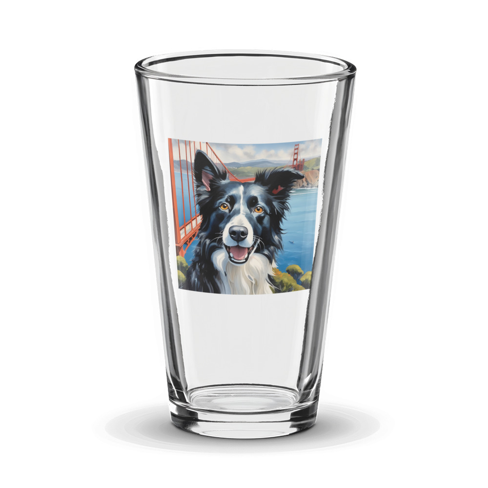 PugMug Custom Border Collie Glass Tumbler
