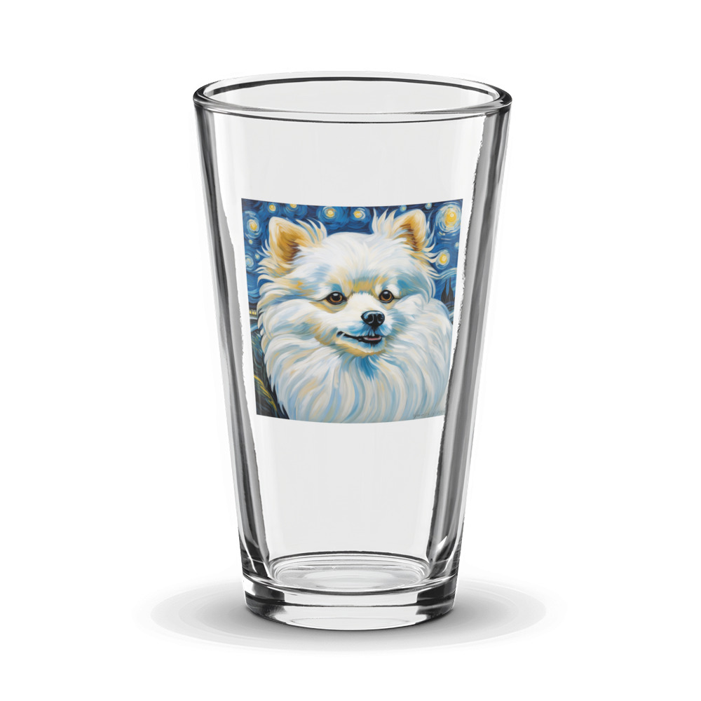 PugMug Custom White Pomeranian Glass Tumbler