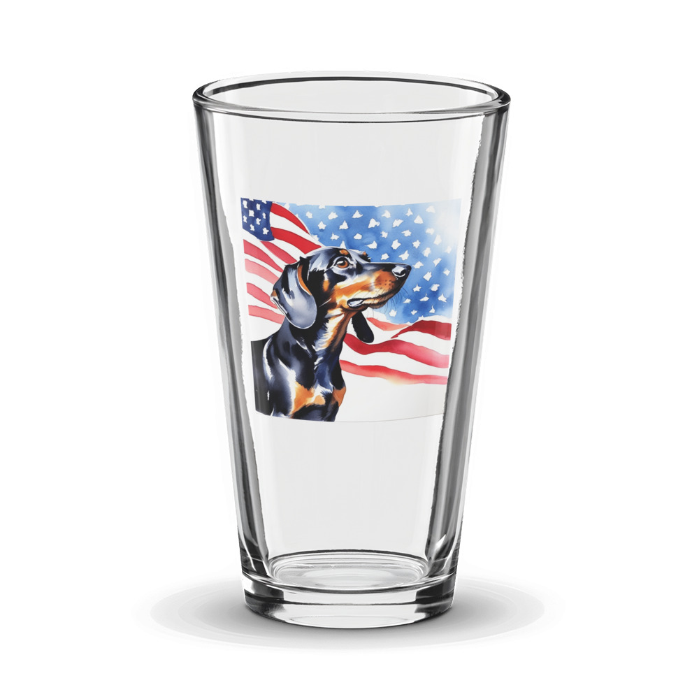 PugMug Custom Black Dachshund Glass Tumbler