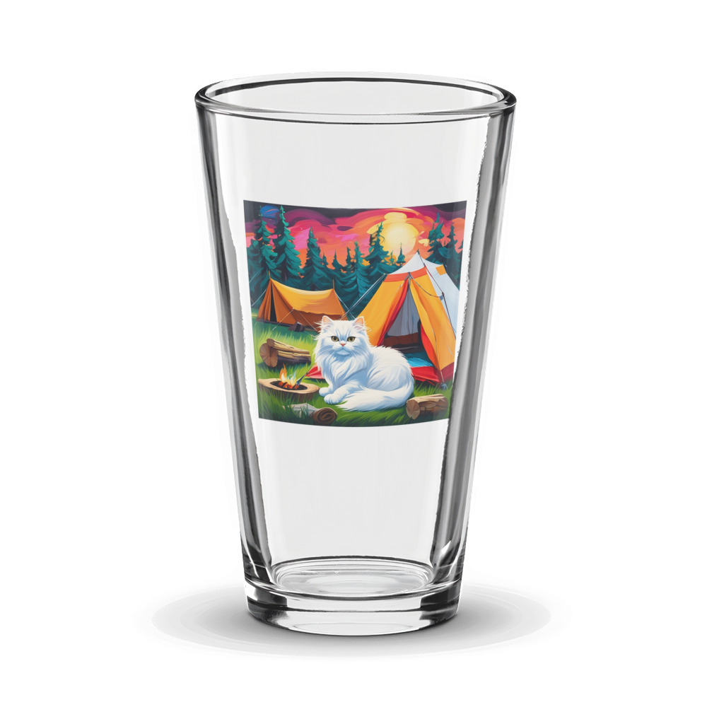 PugMug Custom White Persian Cat Glass Tumbler