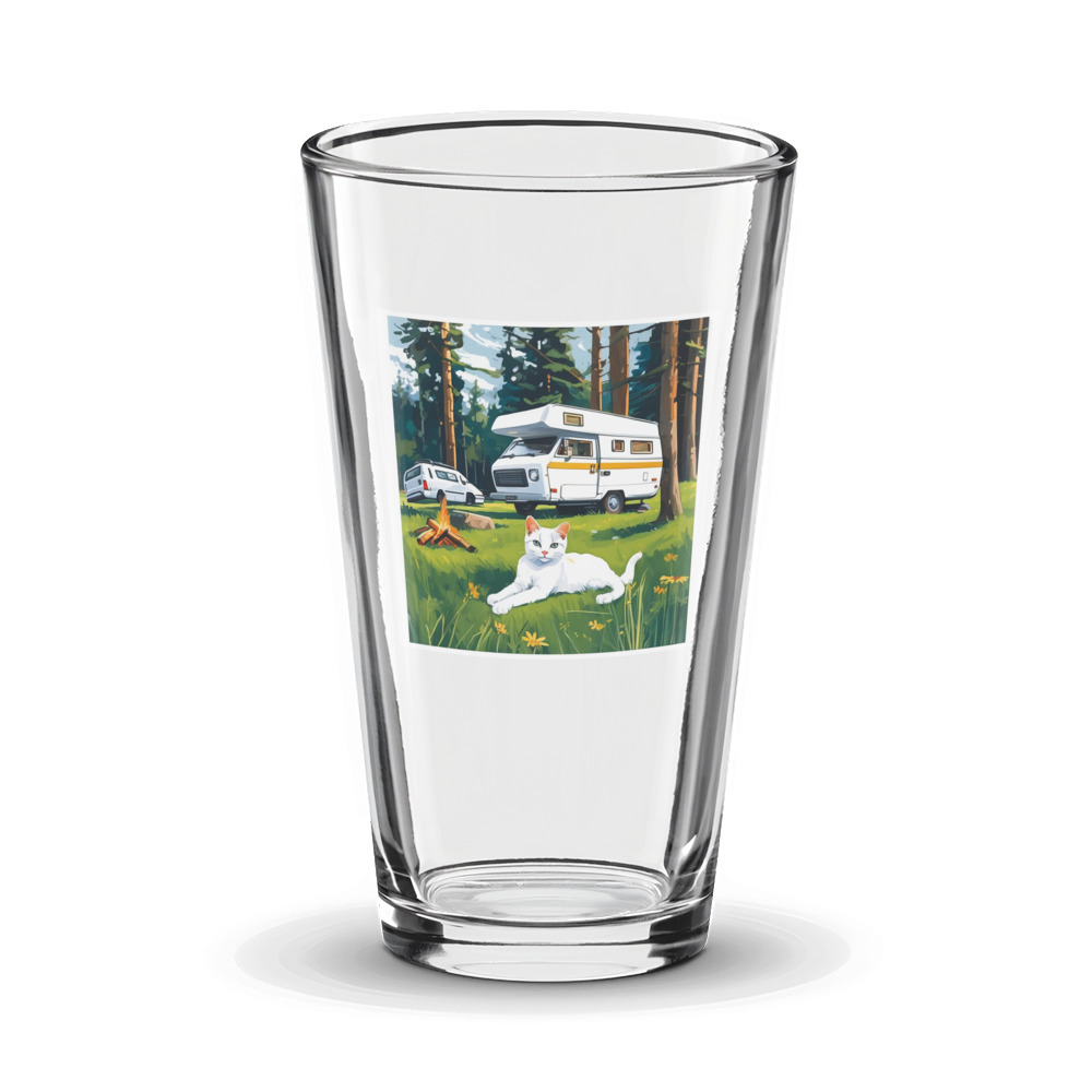 PugMug Custom White Companion Cat Glass Tumbler