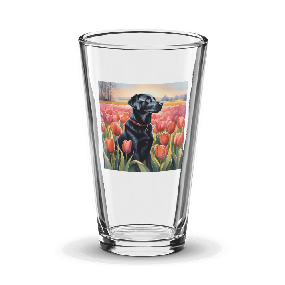 PugMug Custom Black Labrador Retriever Glass Tumbler