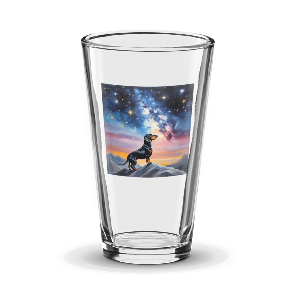 PugMug Custom Black Dachshund Glass Tumbler