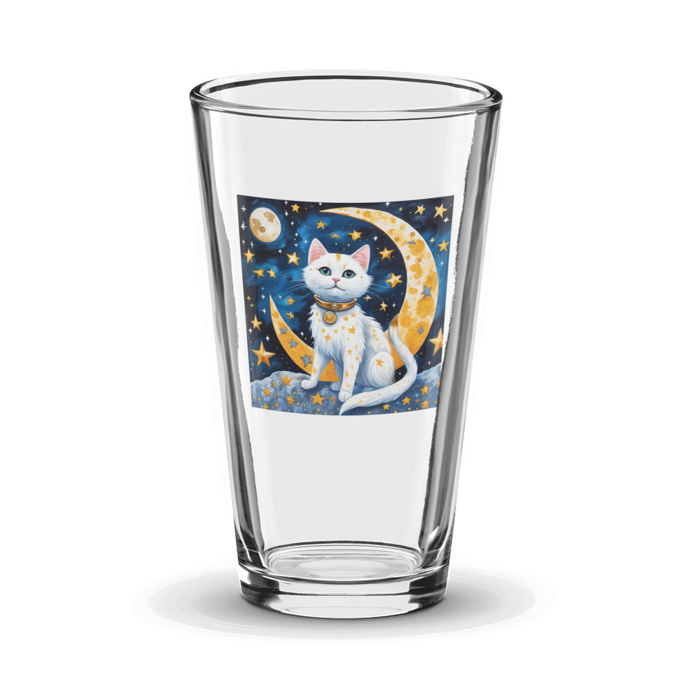 PugMug Custom White Companion Cat Glass Tumbler