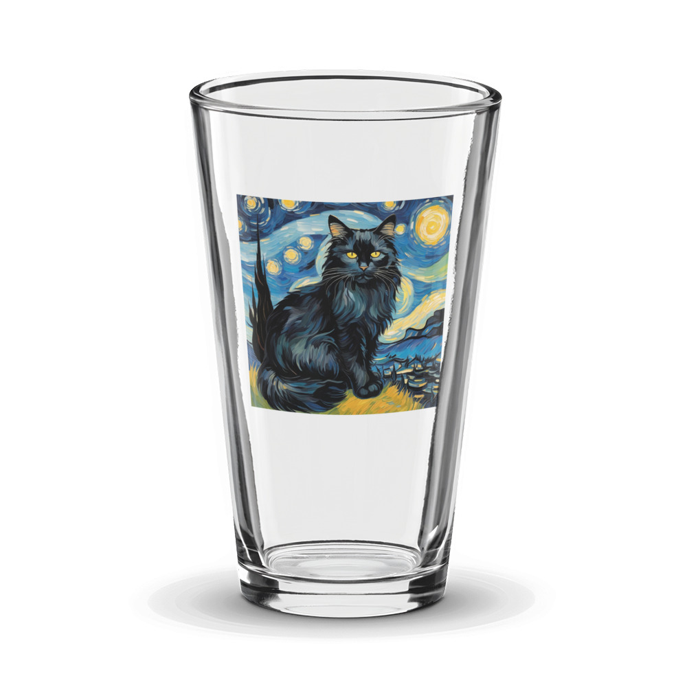 PugMug Custom Black Maine Coon Cat Glass Tumbler