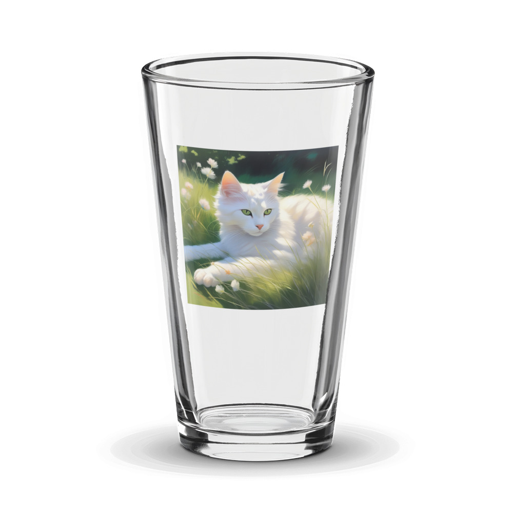 PugMug Custom White Companion Cat Glass Tumbler