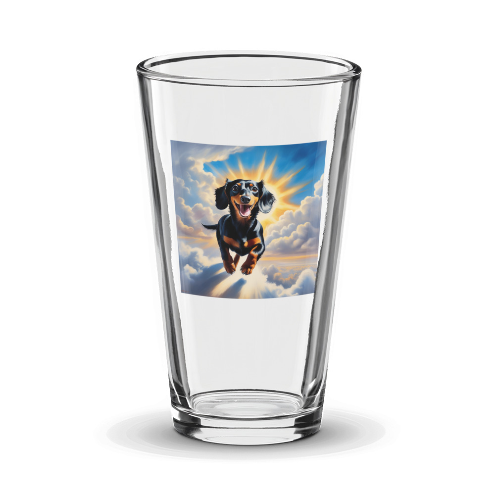 PugMug Custom Black Dachshund Glass Tumbler