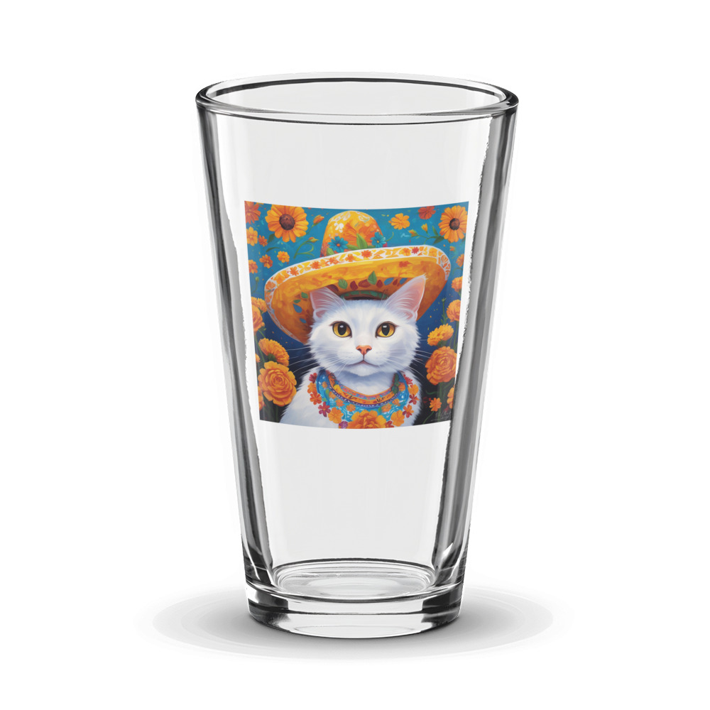 PugMug Custom White Companion Cat Glass Tumbler