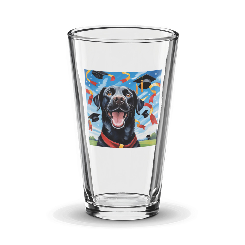 PugMug Custom Black Labrador Retriever Glass Tumbler