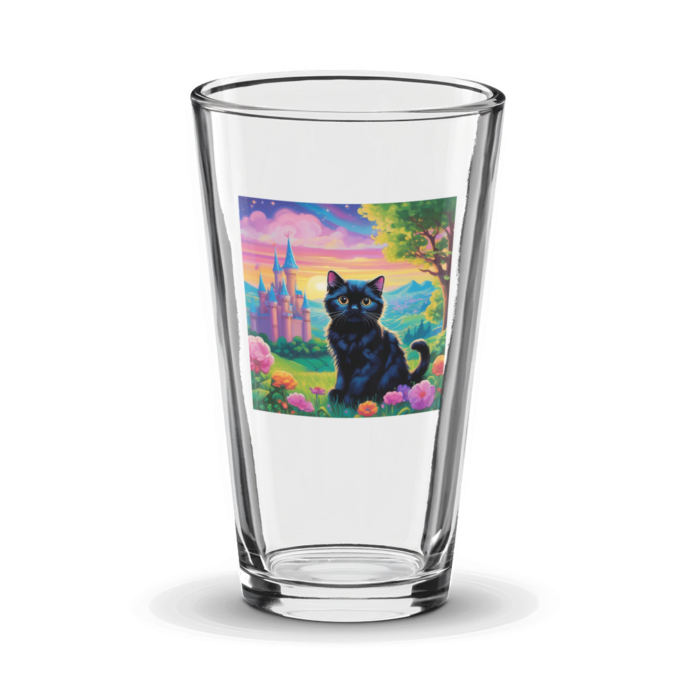 PugMug Custom Black Scottish Fold Cat Glass Tumbler
