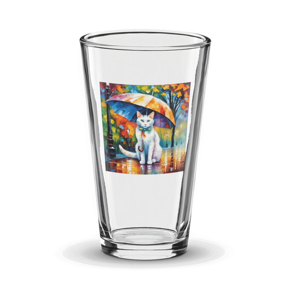 PugMug Custom White Companion Cat Glass Tumbler