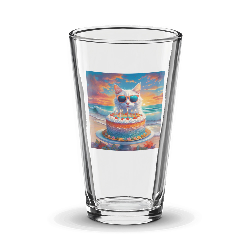 PugMug Custom White Companion Cat Glass Tumbler