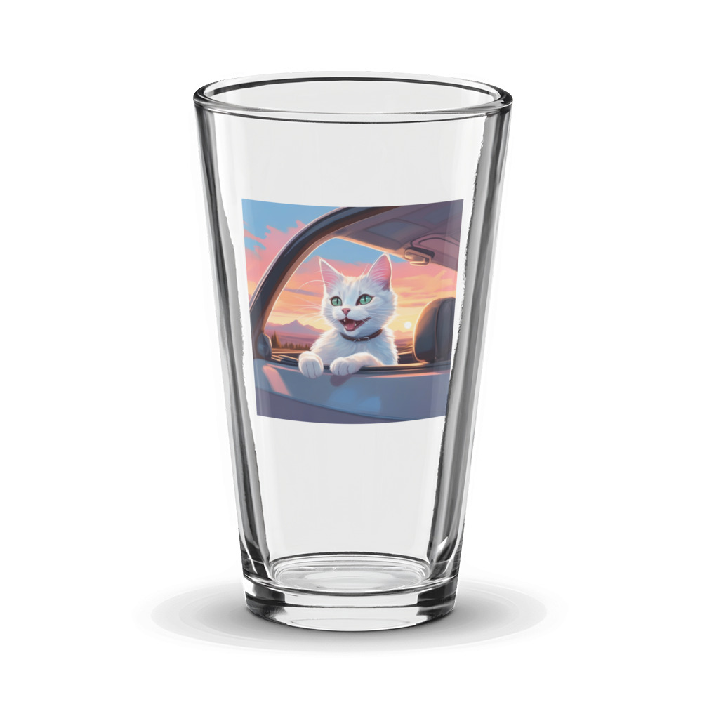 PugMug Custom White Companion Cat Glass Tumbler