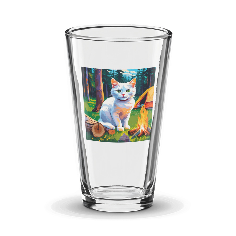 PugMug Custom White Companion Cat Glass Tumbler
