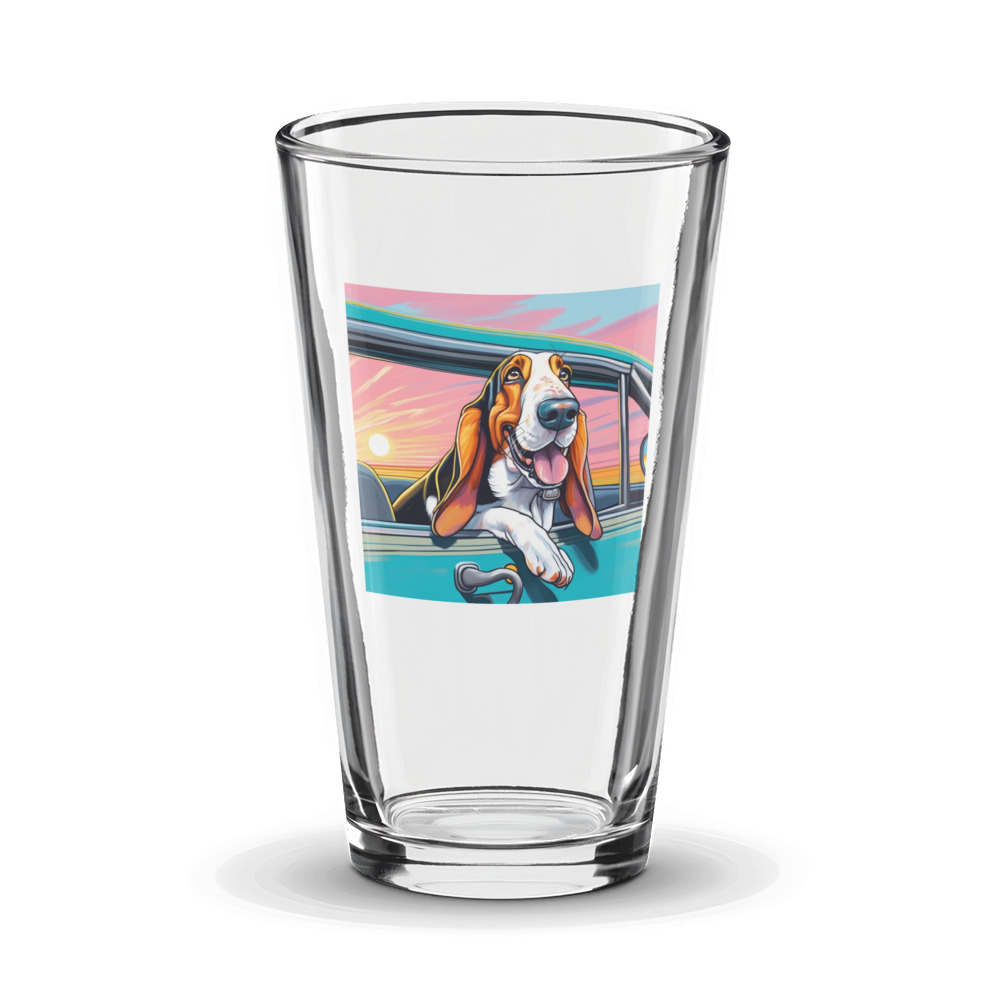 PugMug Custom Basset Hound Glass Tumbler