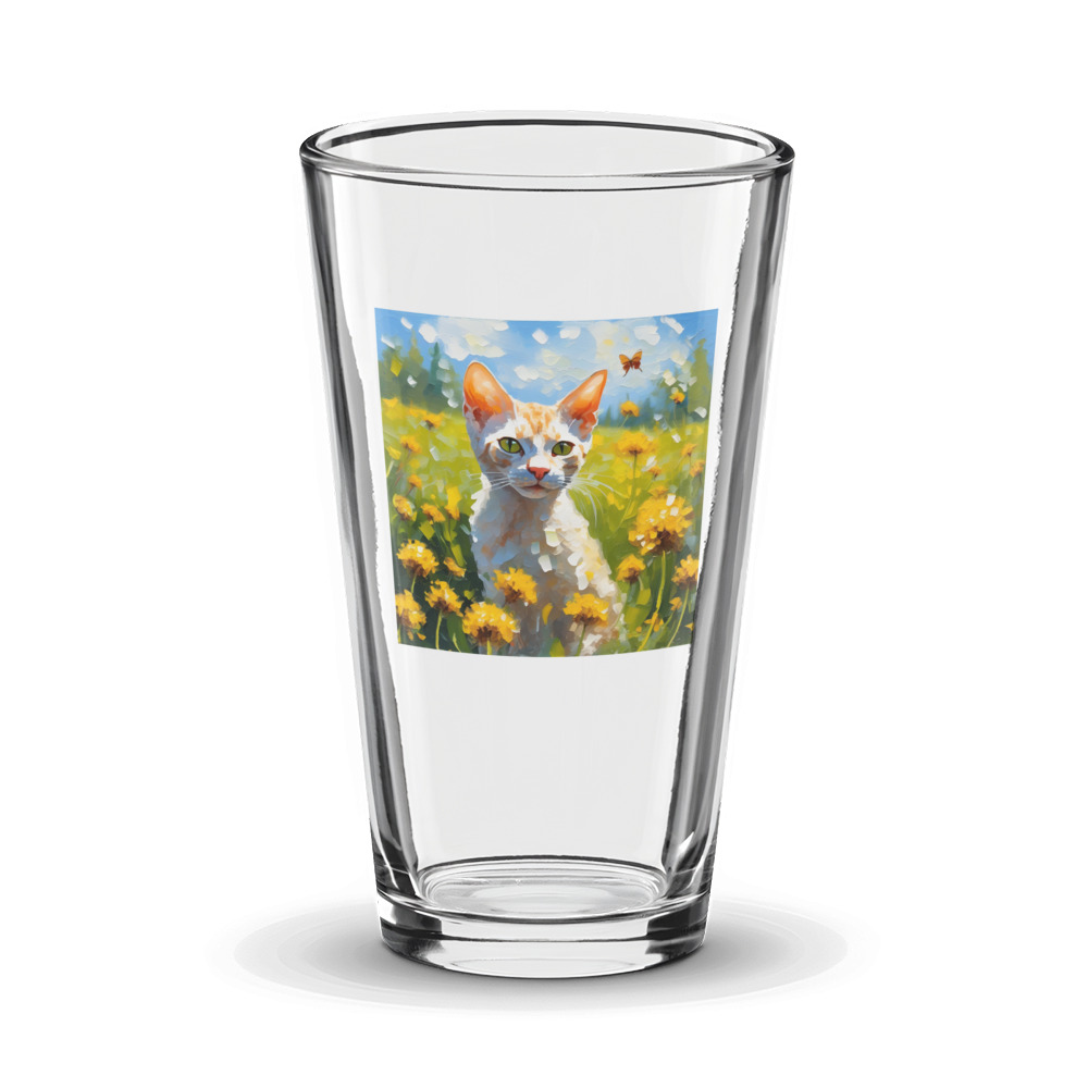 PugMug Custom Tabby Devon Rex Cat Glass Tumbler