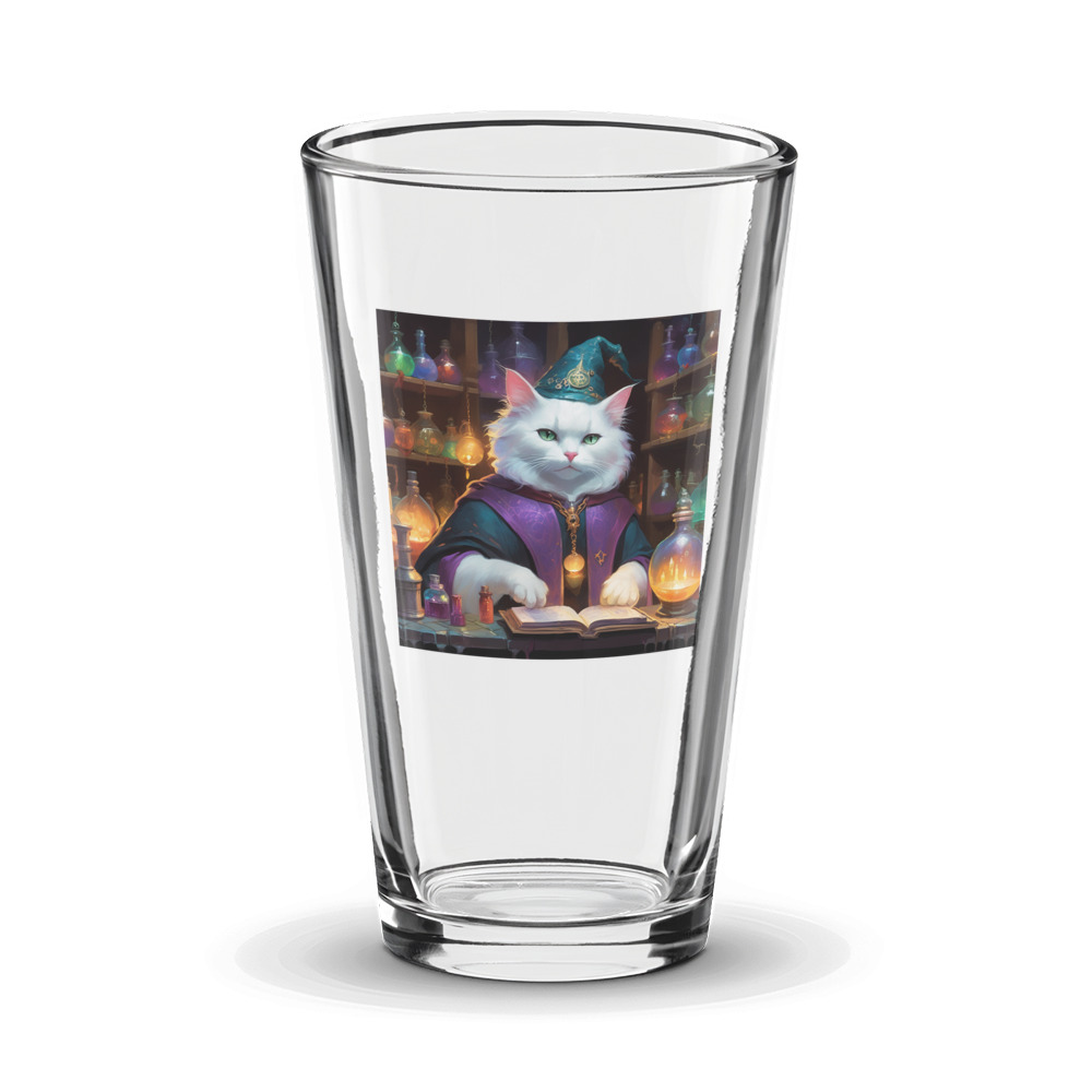 PugMug Custom White Companion Cat Glass Tumbler