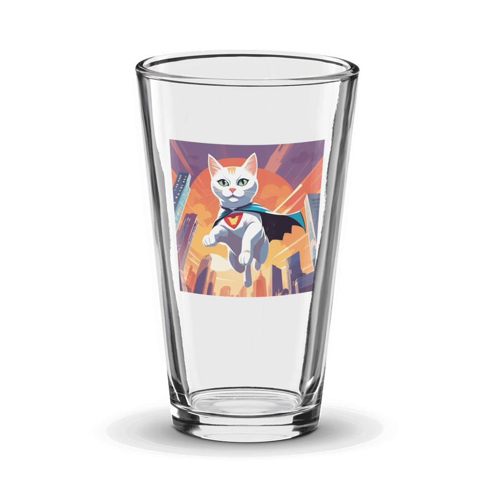 PugMug Custom White Companion Cat Glass Tumbler