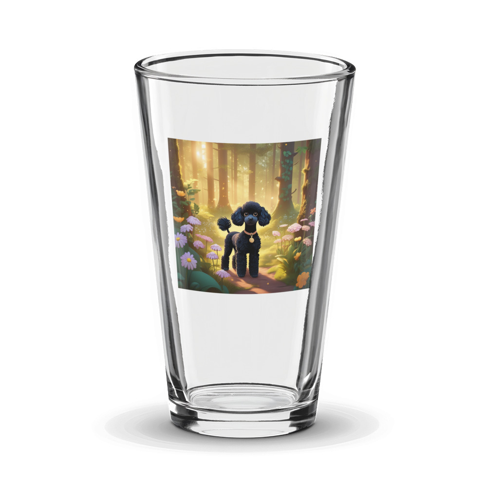 PugMug Custom Black Poodle Glass Tumbler