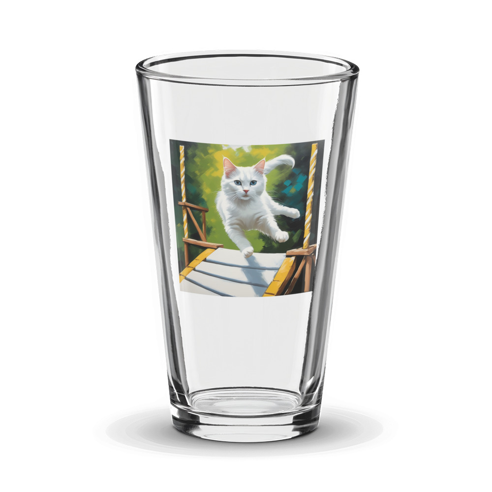 PugMug Custom White Companion Cat Glass Tumbler