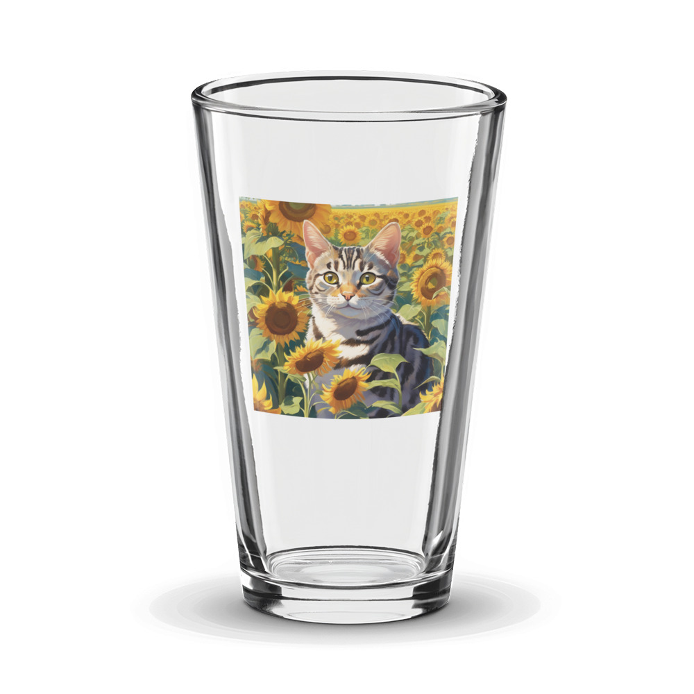PugMug Custom Tabby American Shorthair Cat Glass Tumbler