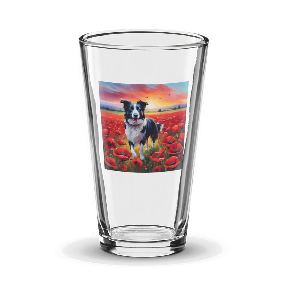 PugMug Custom Border Collie Glass Tumbler