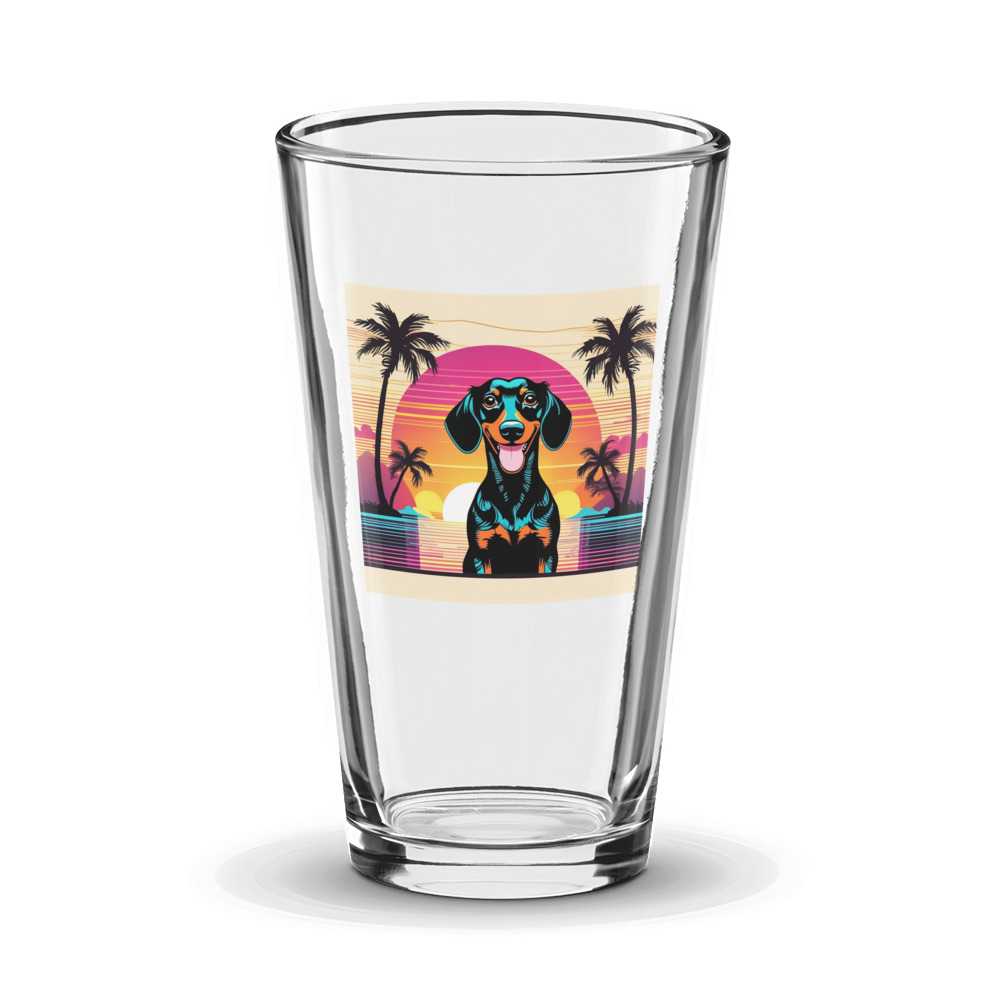 PugMug Custom Black Dachshund Glass Tumbler