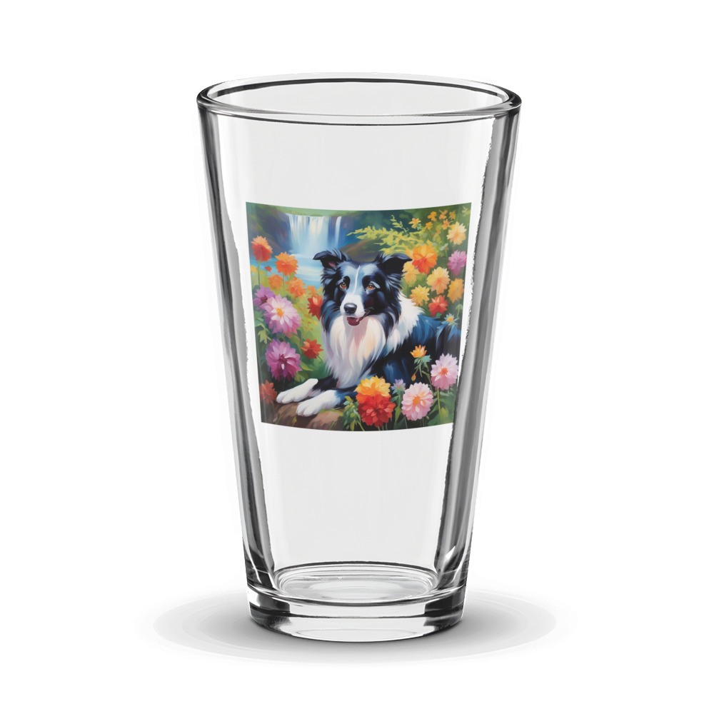 PugMug Custom Border Collie Glass Tumbler