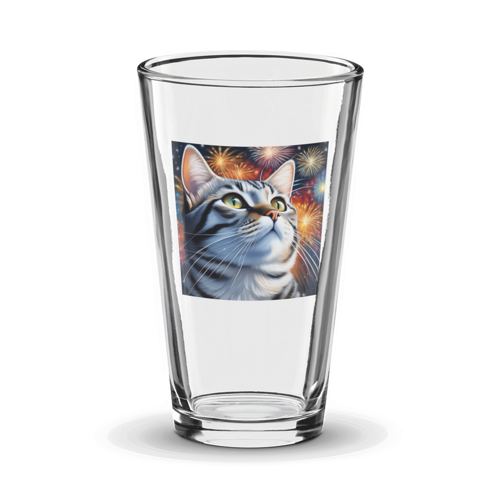 PugMug Custom Tabby American Shorthair Cat Glass Tumbler