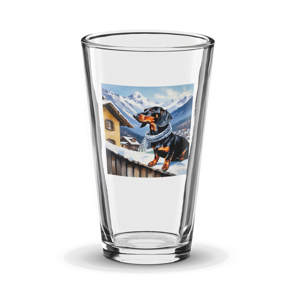 PugMug Custom Black Dachshund Glass Tumbler