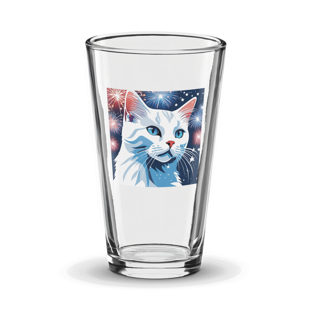 PugMug Custom White Companion Cat Glass Tumbler
