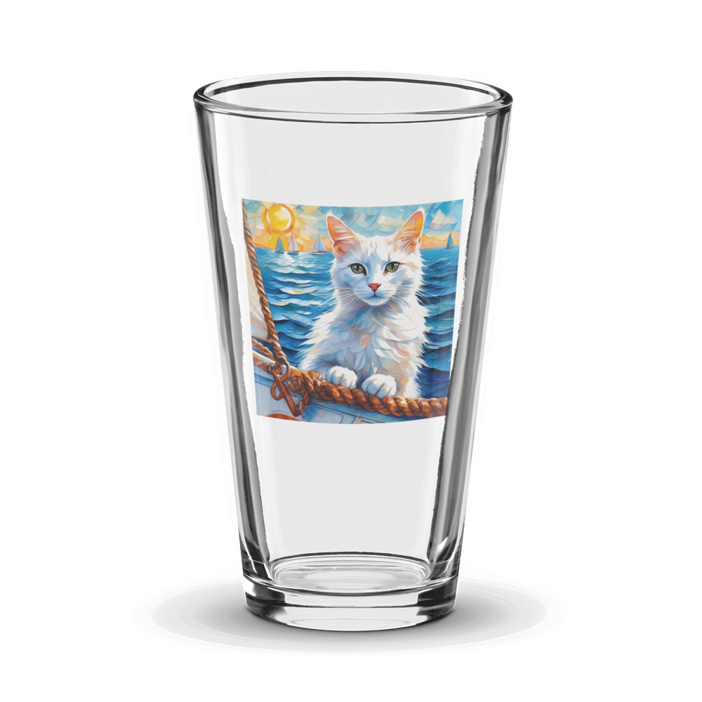 PugMug Custom White Companion Cat Glass Tumbler