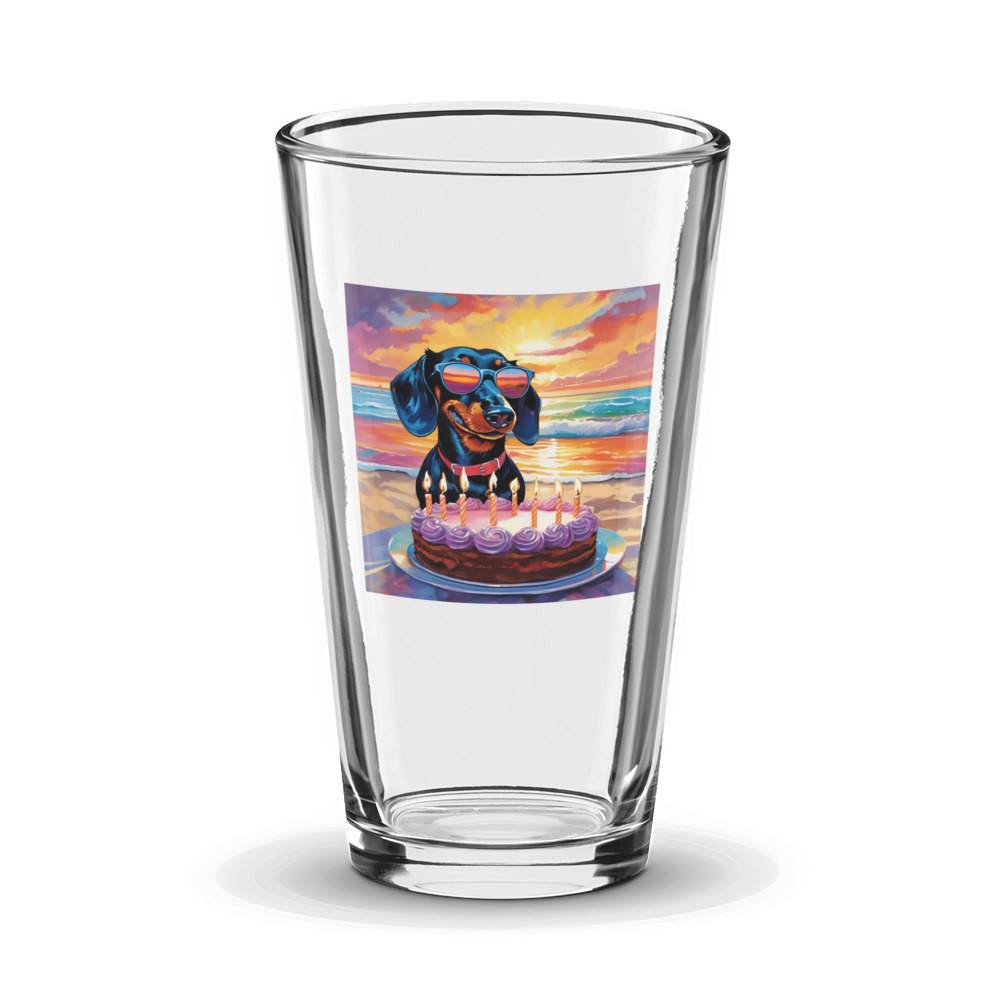 PugMug Custom Black Dachshund Glass Tumbler