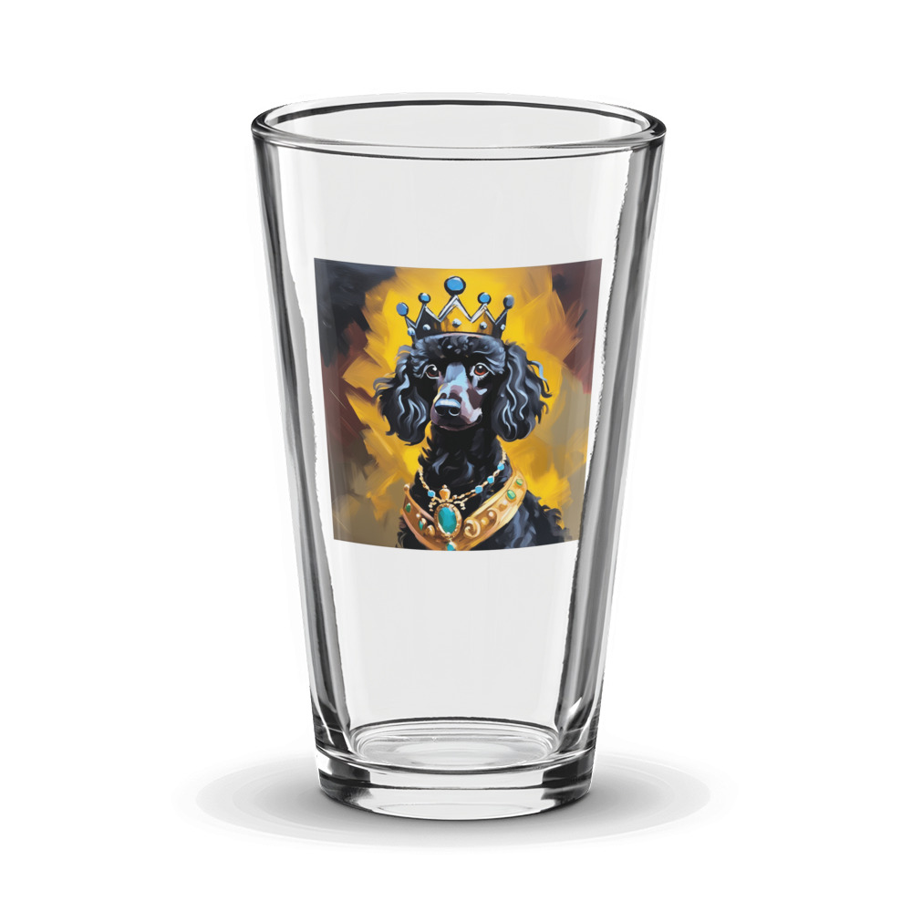 PugMug Custom Black Poodle Glass Tumbler