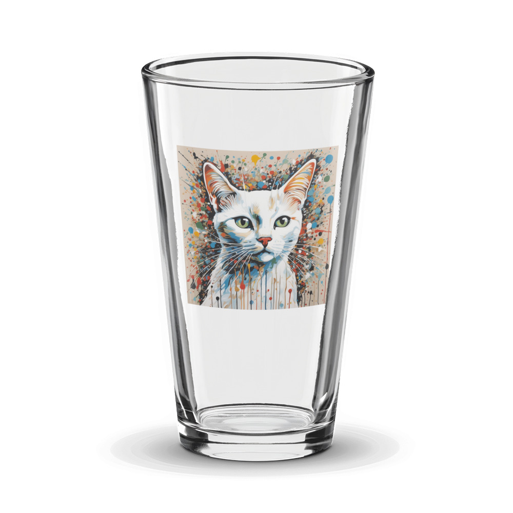 PugMug Custom White Companion Cat Glass Tumbler