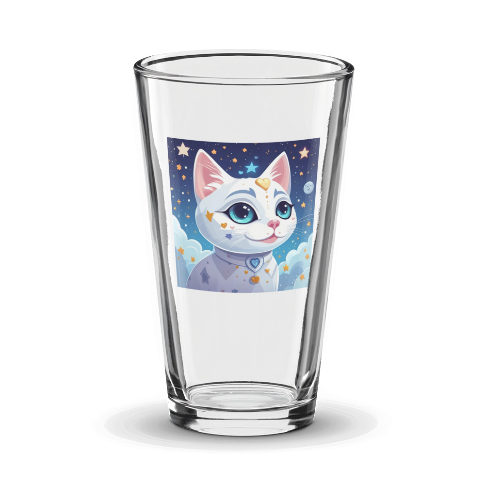 PugMug Custom White Companion Cat Glass Tumbler