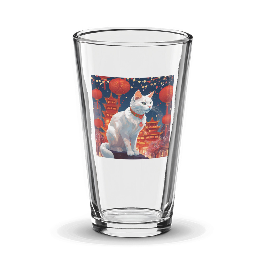 PugMug Custom White Companion Cat Glass Tumbler