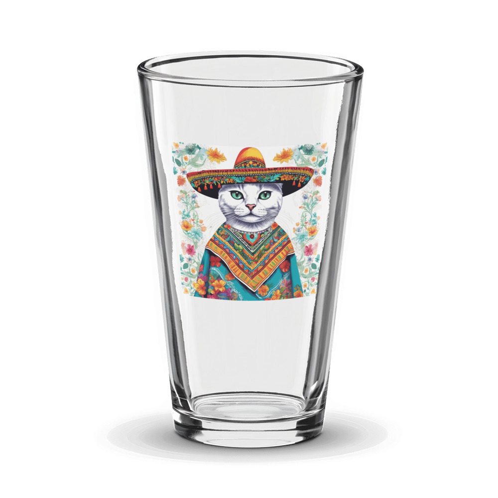 PugMug Custom White Companion Cat Glass Tumbler