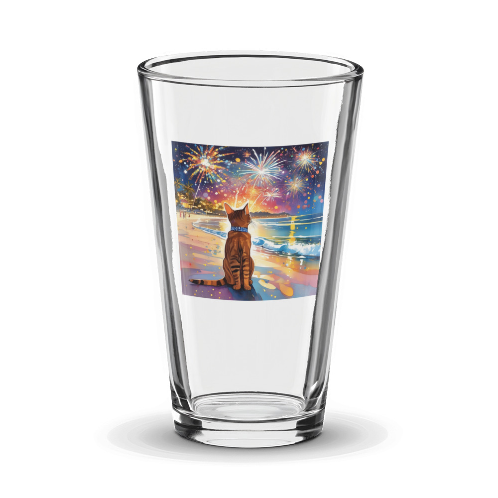 PugMug Custom Tabby Abyssinian Cat Glass Tumbler